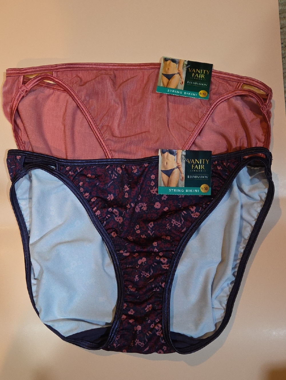 Vanity Fair Illumination String Bikini Panties - Set Of 2 Size 8 XL